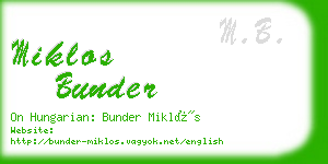 miklos bunder business card